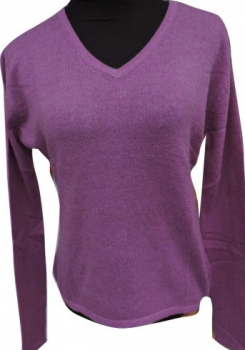 Cashmere Ladies V - Neck Sweater Lilac